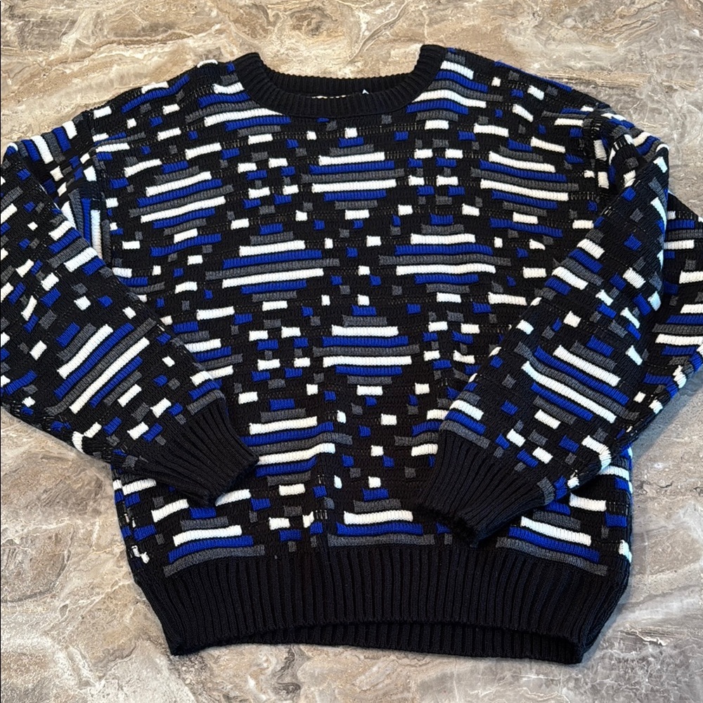 Chunky blue knit sweater